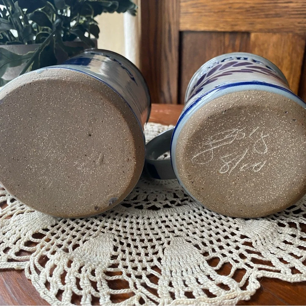 Blue and White Ceramic Mugs